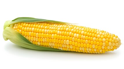 Single ear of corn isolated on white background. 