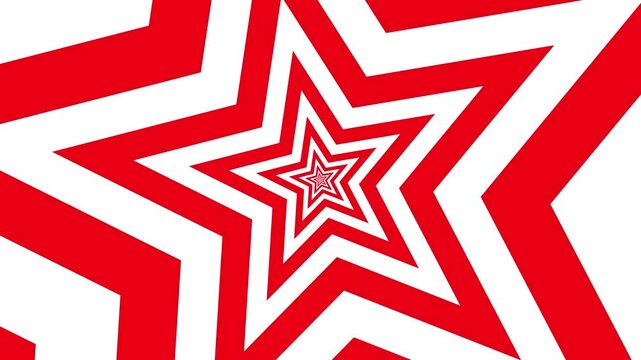 Star tunnel with red lines moving smoothly. White background futuristic. Seamless loop 3d render, space from red tubes on white background. Tunnel interior view from a Star. 3d loop animation of 4K.