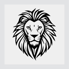 Obraz premium unique and attractive lion head outline logo concept