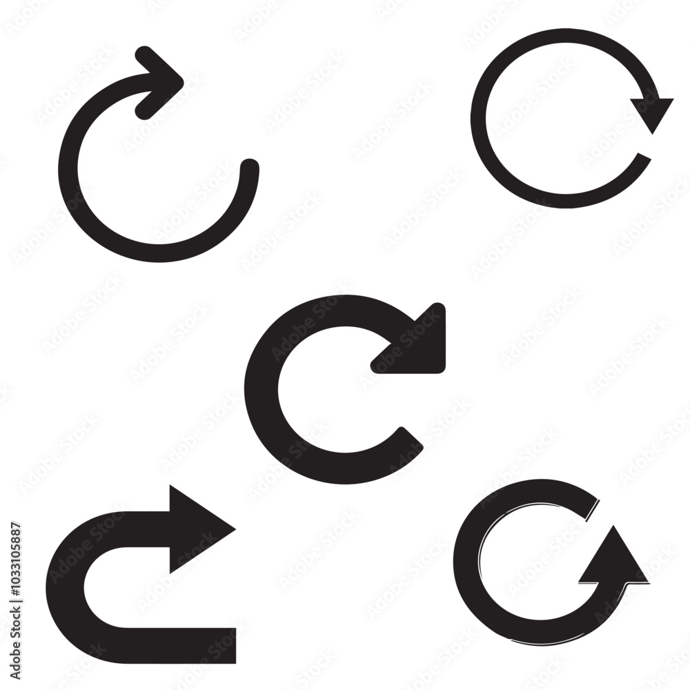 Poster video loop vector icon set
