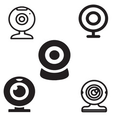 Webcam vector icon set 