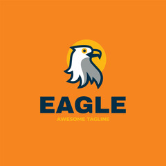 Vector Logo Illustration Eagle Simple Mascot Style