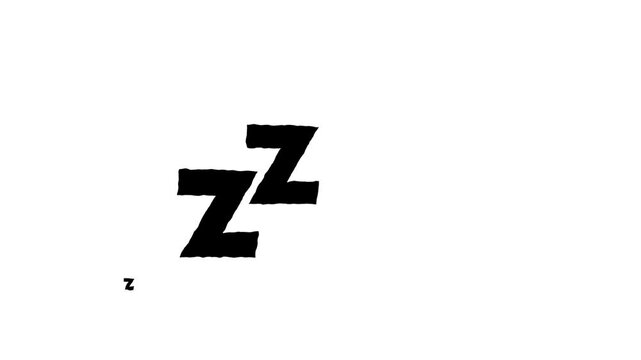 sleep snooze zzz text animation icon cartoon