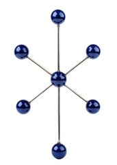 Fototapeta premium Blue molecular model on white isolated background
