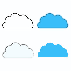 set of cloud icons