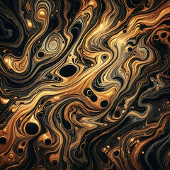 Obraz premium Galactic Gold Streams, Generative Ai