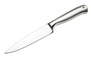 A sleek, modern kitchen knife with a sharp blade perfect for culinary tasks and food preparation in any kitchen setting.