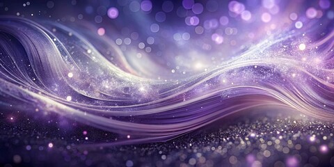 Obraz premium Abstract Purple and Silver Glitter Waves with a Delicate Bokeh Effect