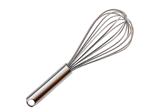 A sleek kitchen whisk, perfect for blending, mixing, and whipping ingredients effortlessly for delicious culinary creations.