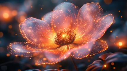 A glowing flower with sparkling petals, evoking a sense of magic and beauty in nature.