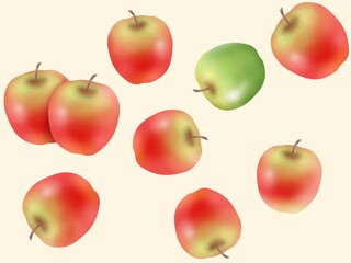 リンゴのシームレスパターン　B