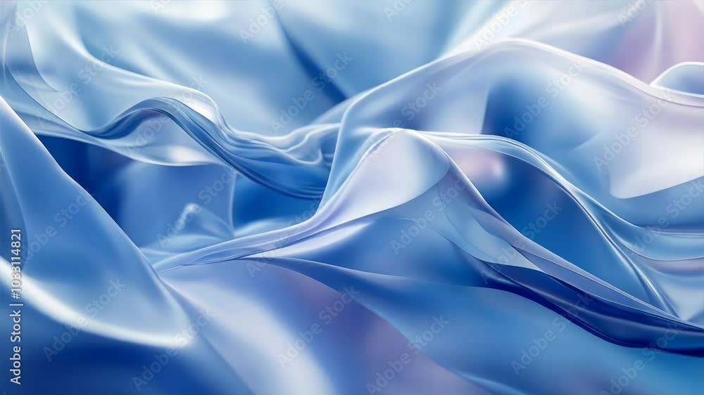 Poster dynamic wave-like blue patterns with a mix of light and dark shades, creating a sense of movement cl