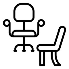 Chair icon, line icon style