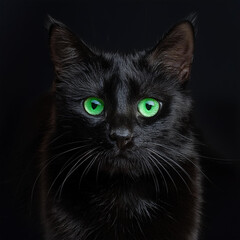 Obraz premium 검은 고양이, black cat, 할로윈, Halloween, 불길한 상징, symbol of bad luck, 마녀의 동물, witch's familiar, 미신, superstition, 밤, night, 어두운 길, dark path, 고양이 울음소리, cat's meow, 신비로움, mystery, 초자연적 존재, supernatural being,