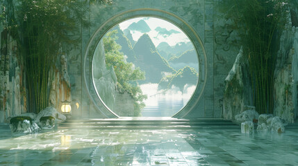 Chinese traditional jade architectural space