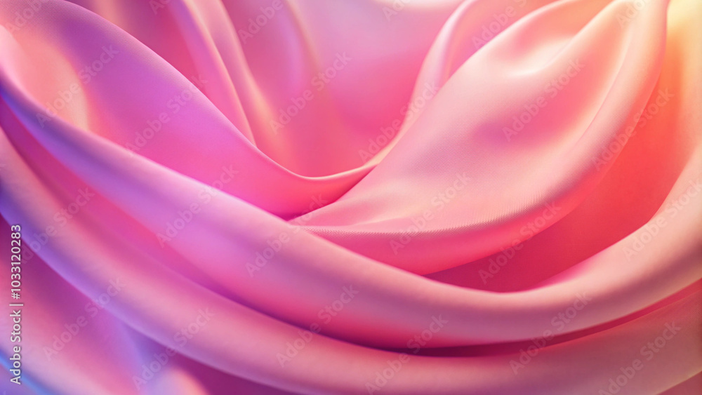 Poster a soft colorful background with a smooth, flowing fabric design in the center of the image is a soft