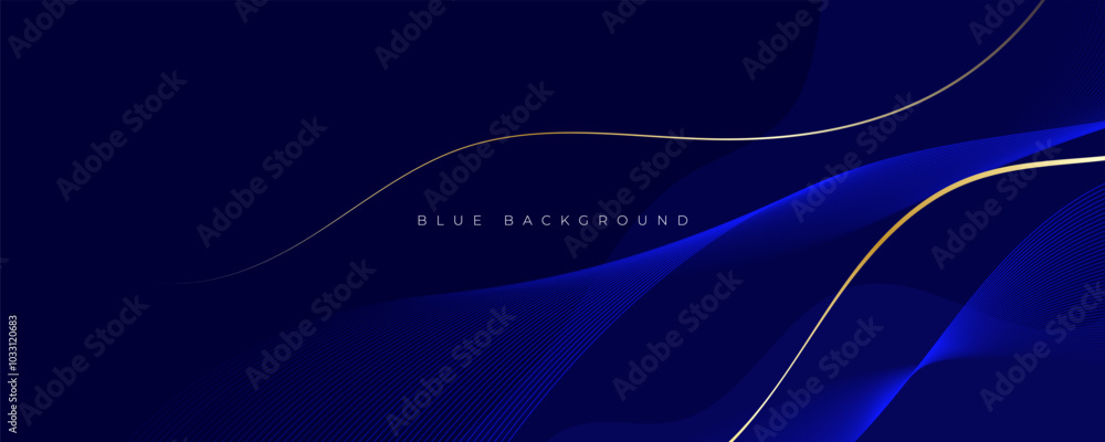 Poster abstract blue gradient background wavy shape design vector