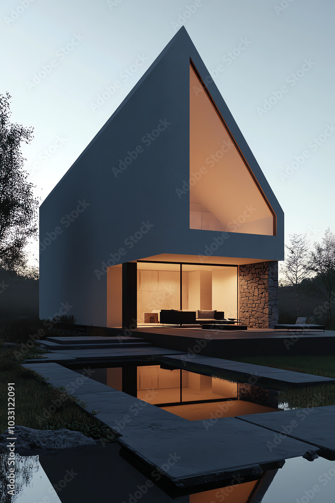 Poster modern architectural design with unique features
