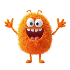 Fototapeta premium Colorful fluffy monster with big eyes