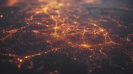 Captivating Aerial View of a Glittering Cityscape at Night