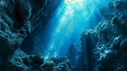 Obraz premium underwater scene with reef wallpaper