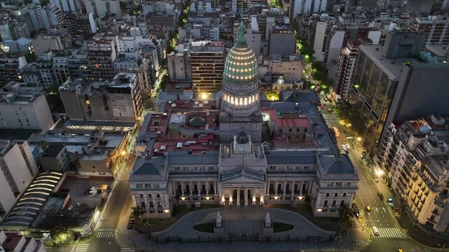 Backward Aerial View Argentine National Congress 1