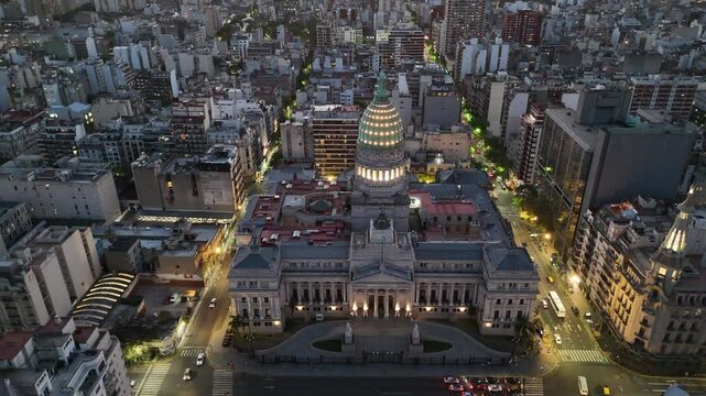 Backward Aerial View Argentine National Congress 2