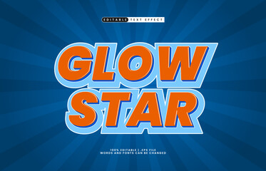 glow star editable text effect with a kids and game text style