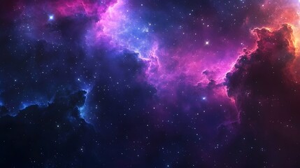 Obraz premium Cosmic Nebula with Stars and Gas Clouds