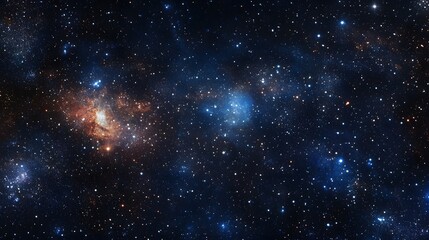 A Starry Night Sky with Nebulae and Distant Galaxies