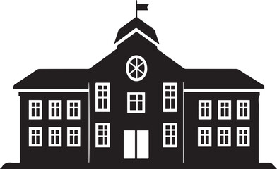 silhouette of a school building