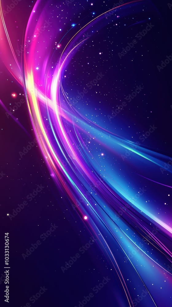Poster a high-resolution gradient background transitioning from deep purple to neon blue
