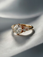 Wedding ring embellished with a brilliant diamond.