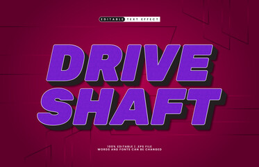 drive shaft editable text effect with a steel and modern text style