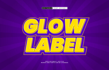 Fototapeta premium glow label editable text effect with a kids and game text style