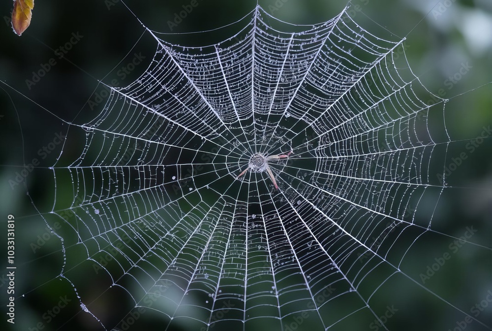 Wall mural cobweb dusty an abandoned spiderweb covered in dust particles cr