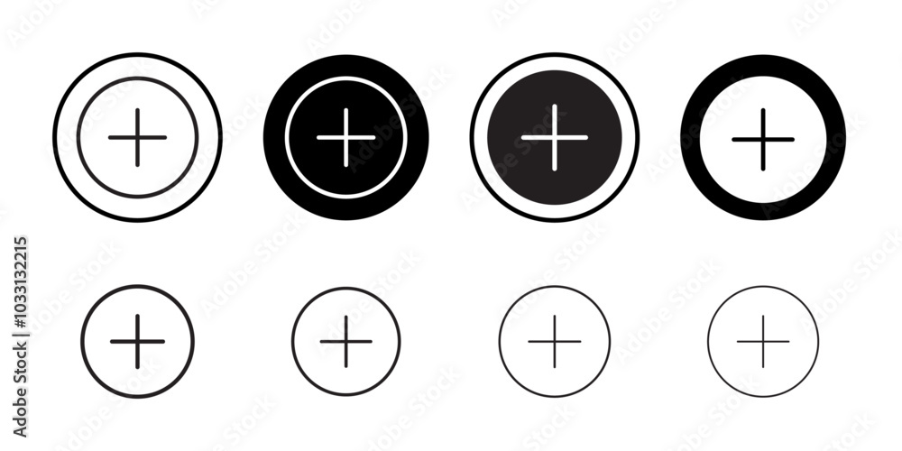 Poster add icon isolated flat vector in outline