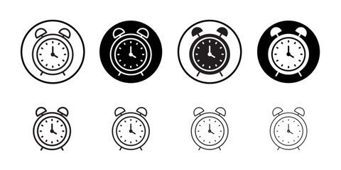 Alarm clock icon Isolated flat vector in outline