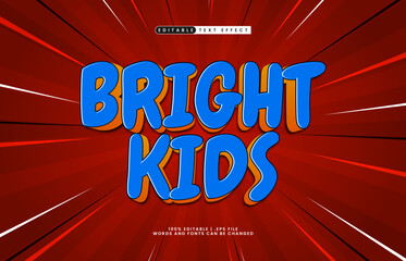 bright kids editable text effect with a kids and happy text style