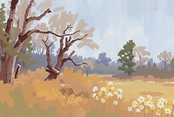 Impressionist Dab Short distinct brushstrokes that build up to c