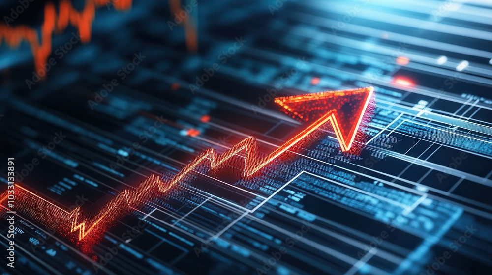 Aufkleber digital arrow graphic representing growth and progress in technology