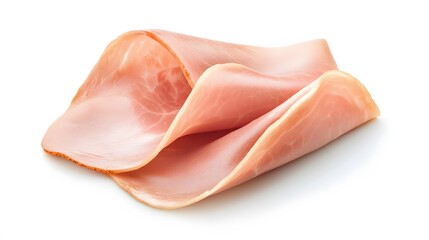 fresh ham slice on white background. 