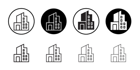 Building icon Isolated flat vector in outline
