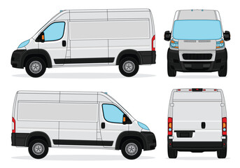 Van Car Vector - Promaster Realistic Car mockup for car branding on White background