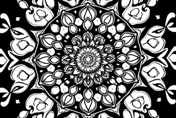 Mandala Coloring Page of Droplets An intricate mandala design fe