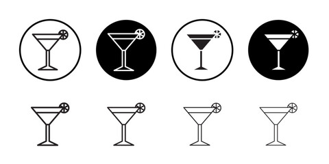 Cocktail icon Isolated flat vector in outline