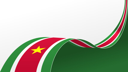 wavy suriname flag vector background with copy space for text. suriname national day