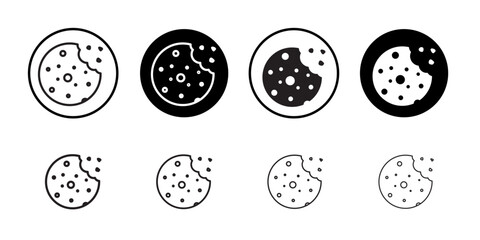 Cookie icon Isolated flat vector in outline