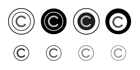 Copyright icon Isolated flat vector in outline