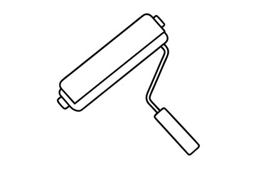 Paint roller vector | isolated vector silhouette illustration on white background